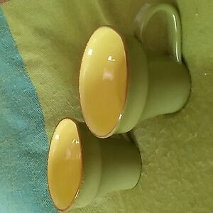 Vintage Vietri Green Cucina Fresca Coffee Cups Mugs